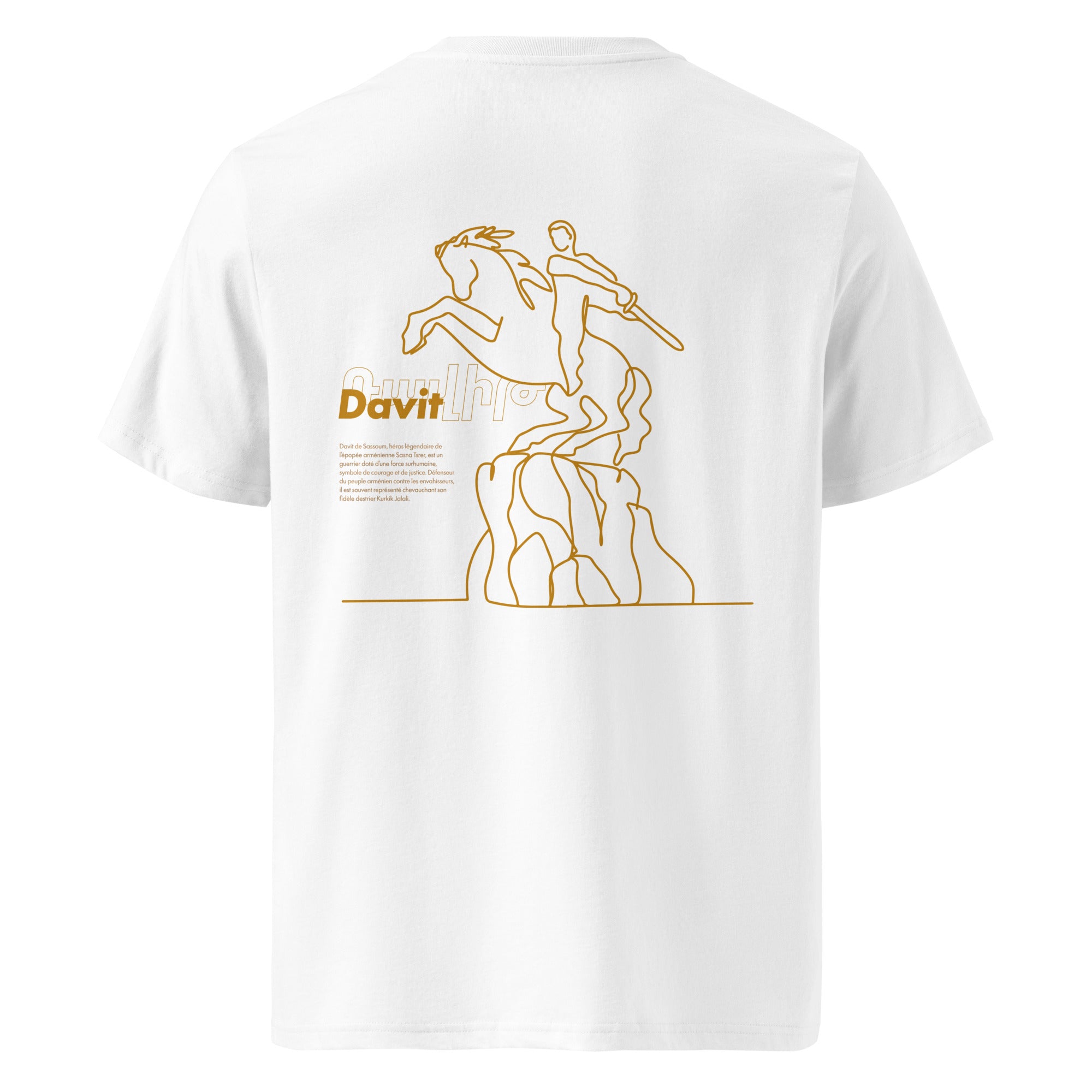 T-shirt Sassoun Markarian Paris motif Davit de Sassoum vu de dos de couleur blanc