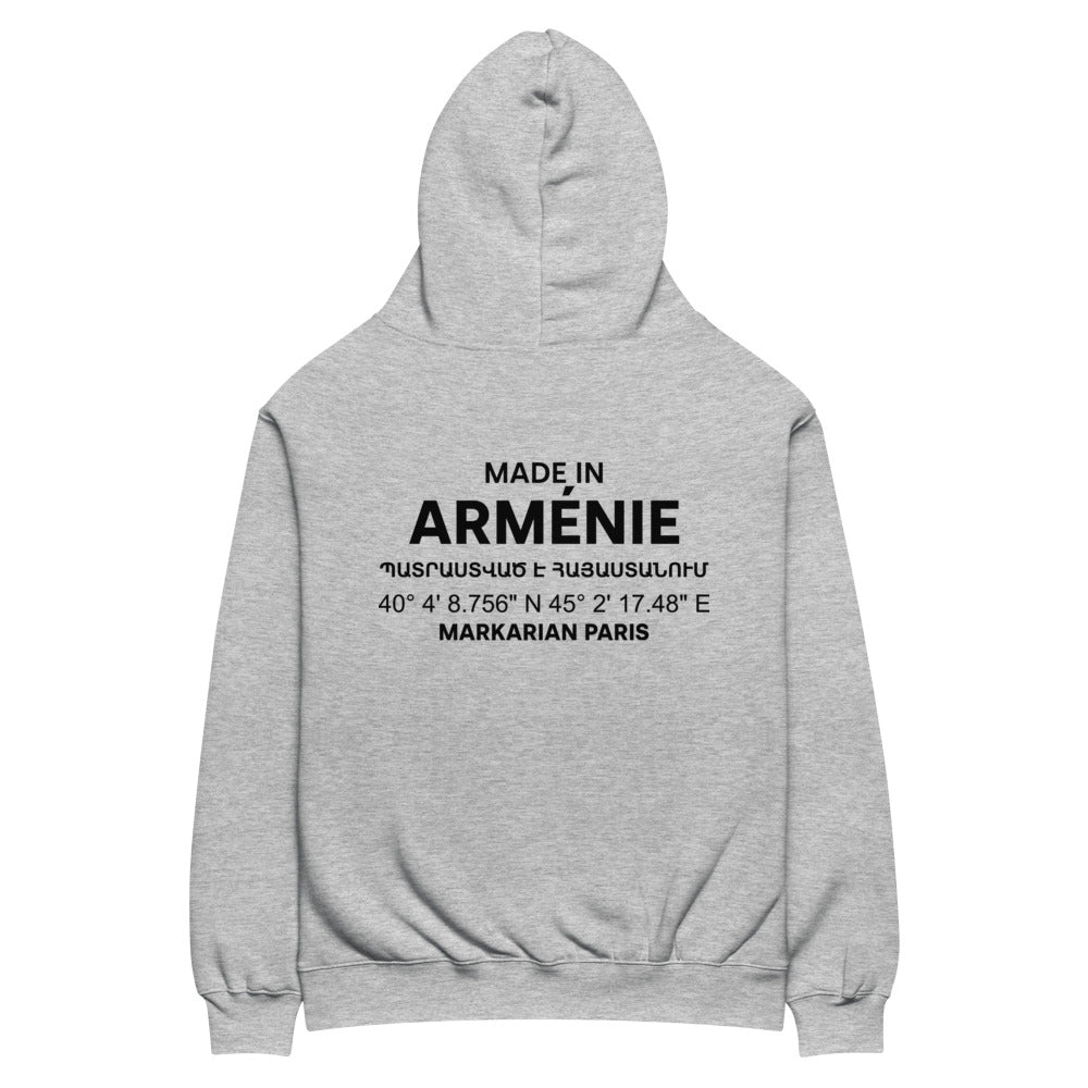 Sweat à capuche Made in Arménie Gris